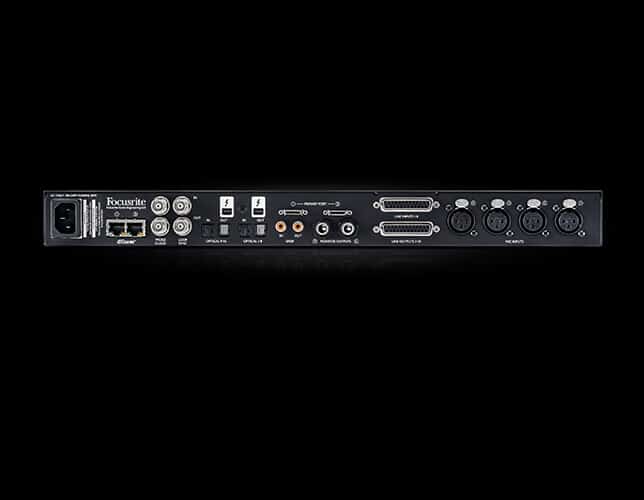 Focusrite RED 4Pre avec ports Digilink pour Pro Tools HD, Thunderbolt 2 pour système natifs (Cubase, Logic, Live...), et audio sur IP en réseau Dante.