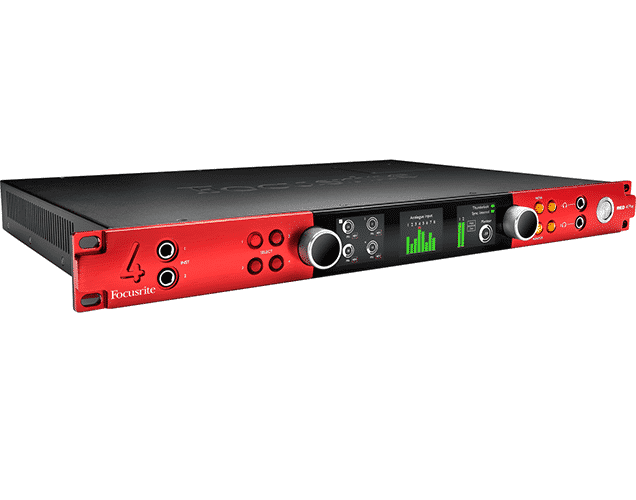 Focusrite RED 4Pre avec ports Digilink pour Pro Tools HD, Thunderbolt 2 pour système natifs (Cubase, Logic, Live...), et audio sur IP en réseau Dante.