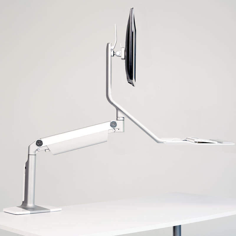 humanscale QuickStand Lite gris metallisé showroomaudio